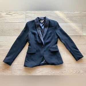 H&M Black Tailored Women’s Tuxedo Blazer with Satin Lapel
